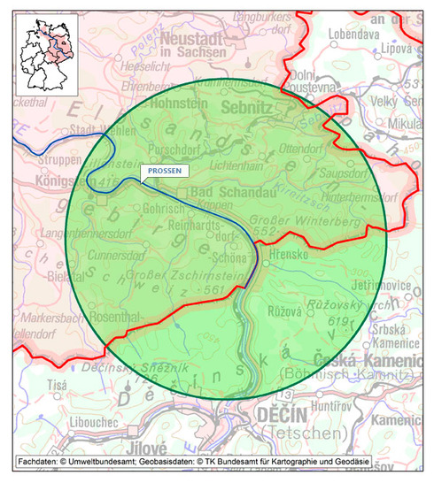 Map Grenze Deutschland/Tschechische Republik